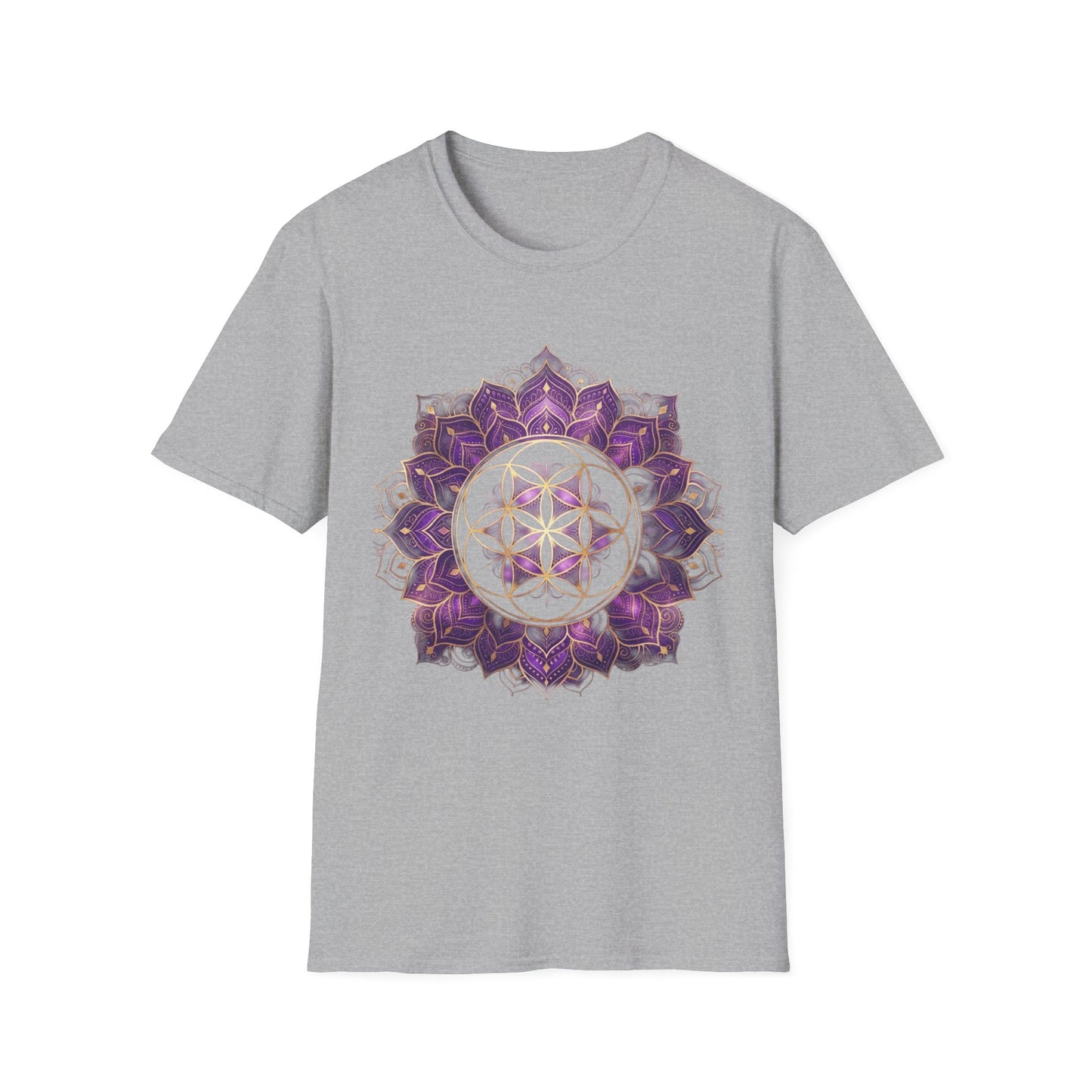 'Purple Flower of life Mandala' T-Shirt