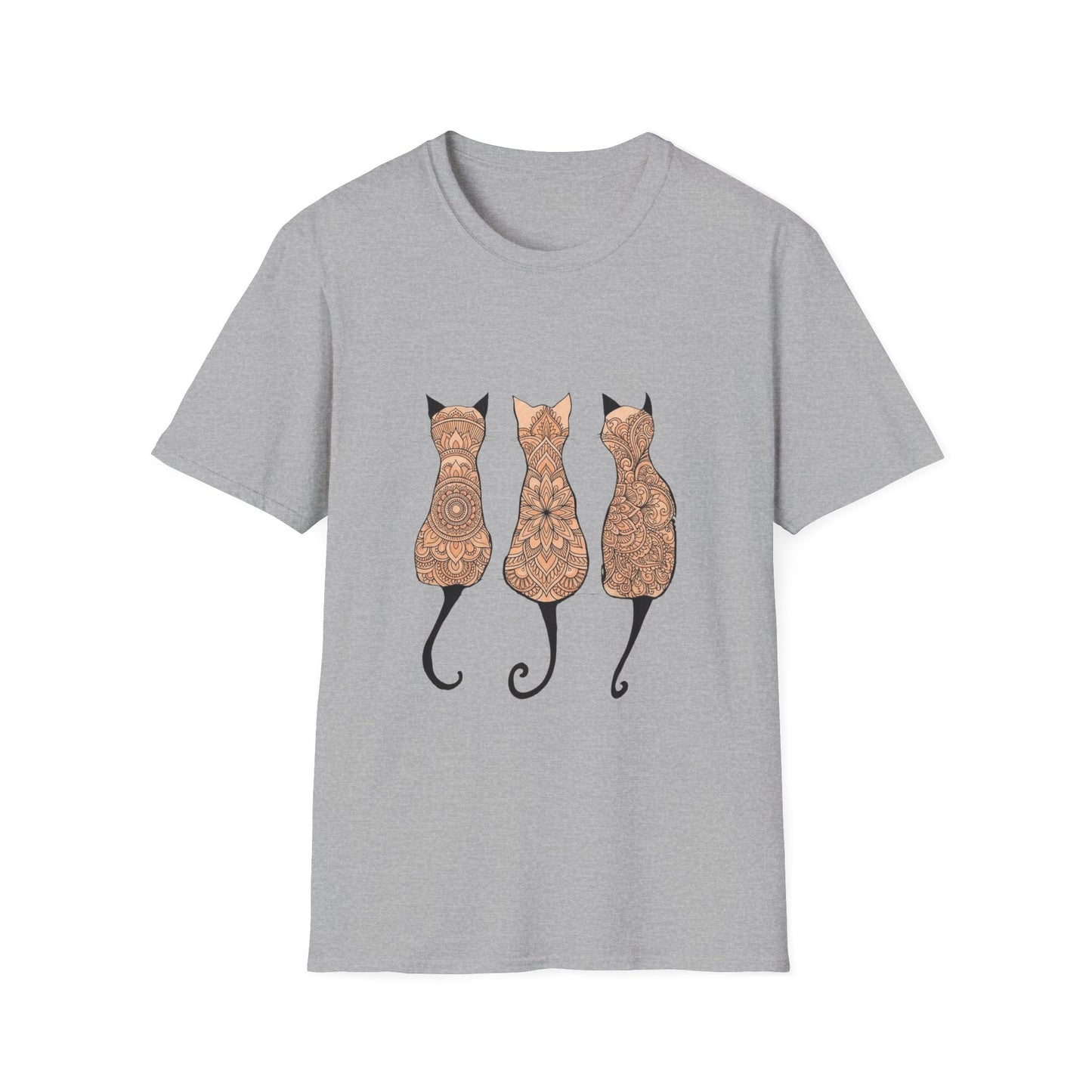 'Zen Floral Trio Cats' T-Shirt