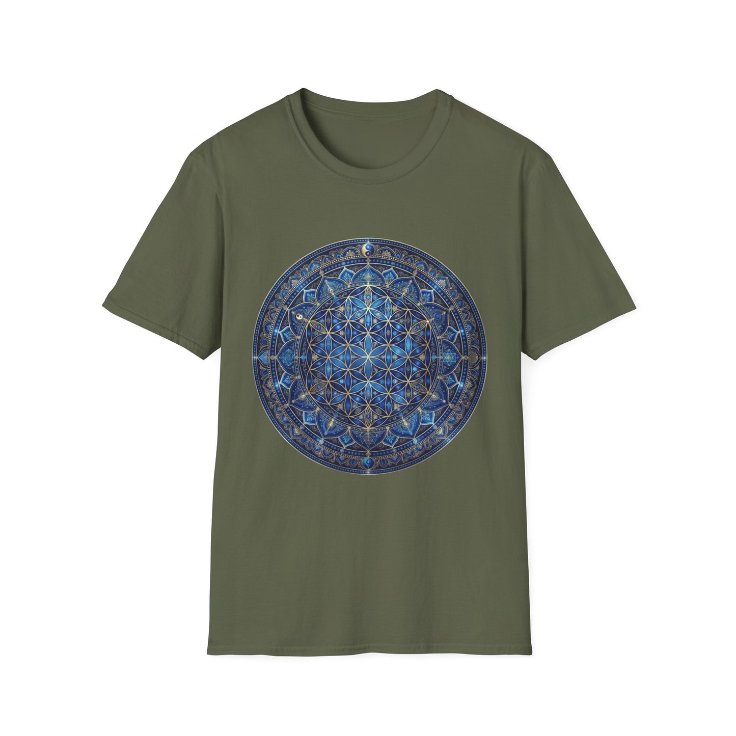 'Blue Flower of life Mandala' T-Shirt