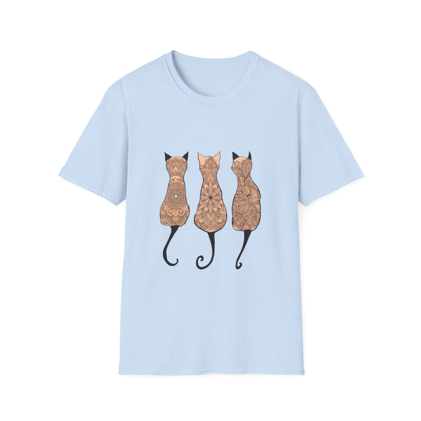 'Zen Floral Trio Cats' T-Shirt