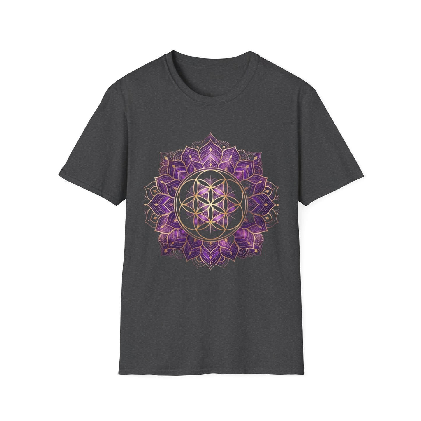 'Purple Flower of life Mandala' T-Shirt