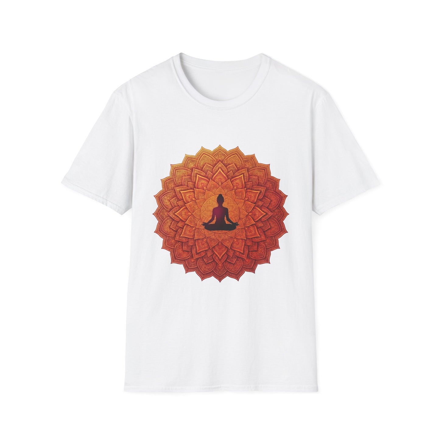 'Orange floral meditation' T-Shirt