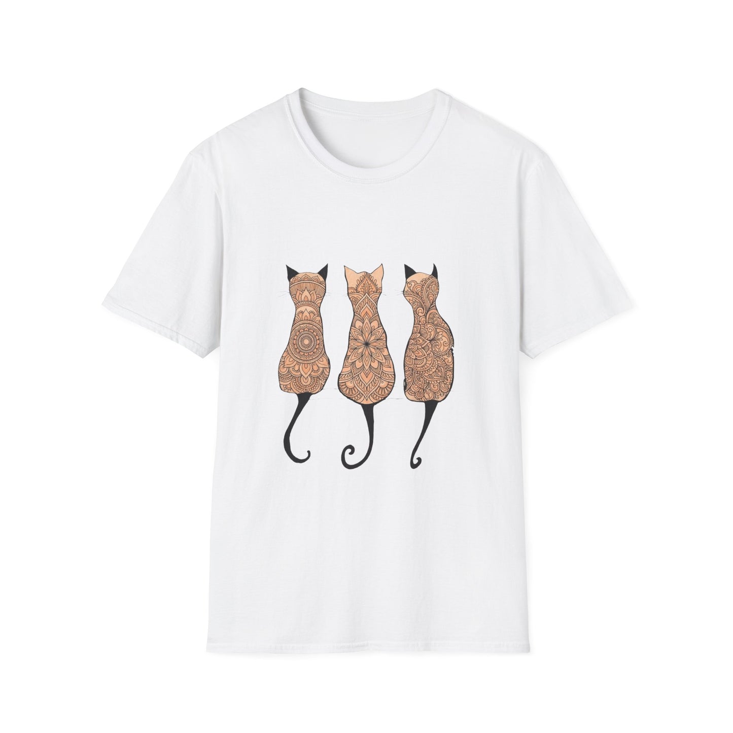 'Zen Floral Trio Cats' T-Shirt