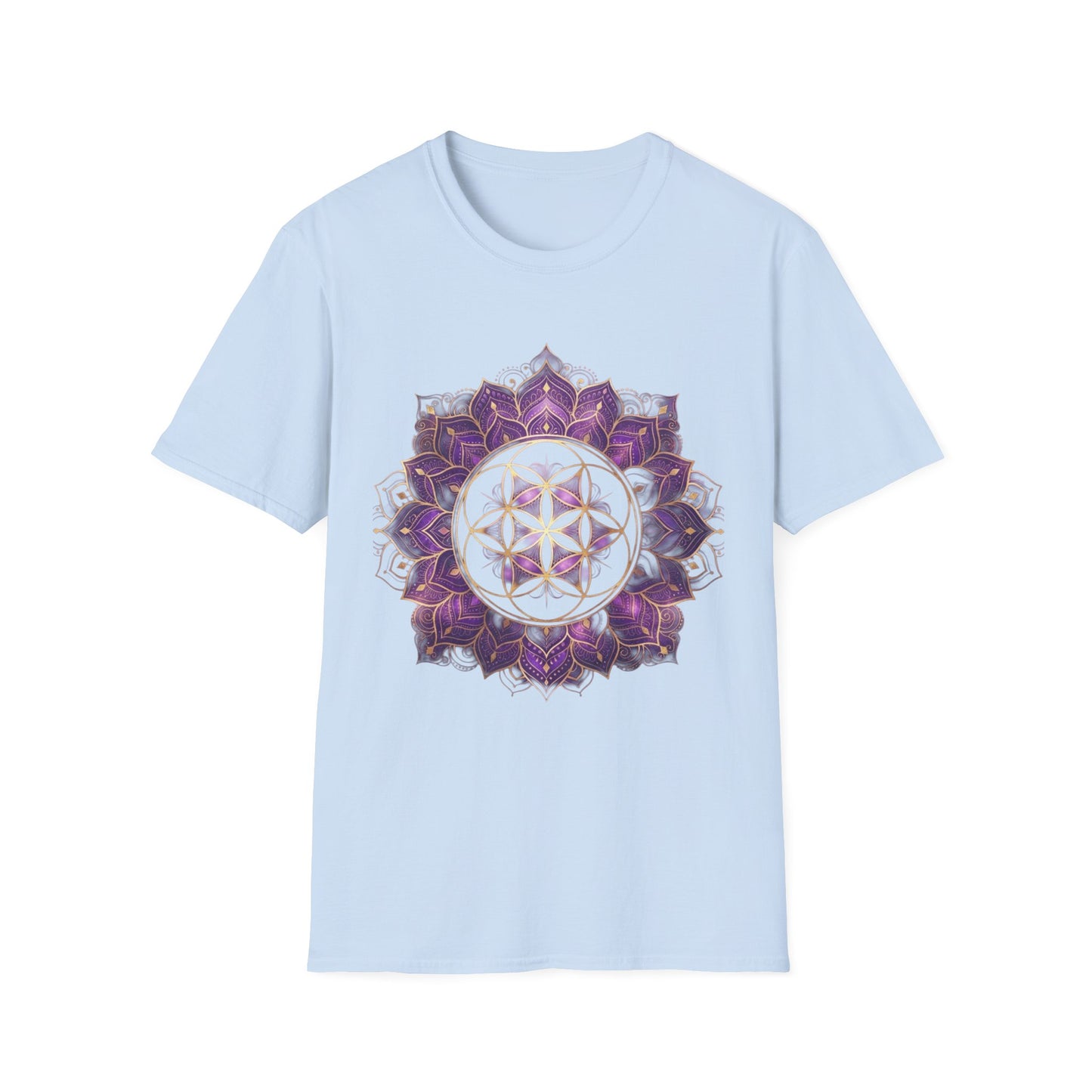 'Purple Flower of life Mandala' T-Shirt