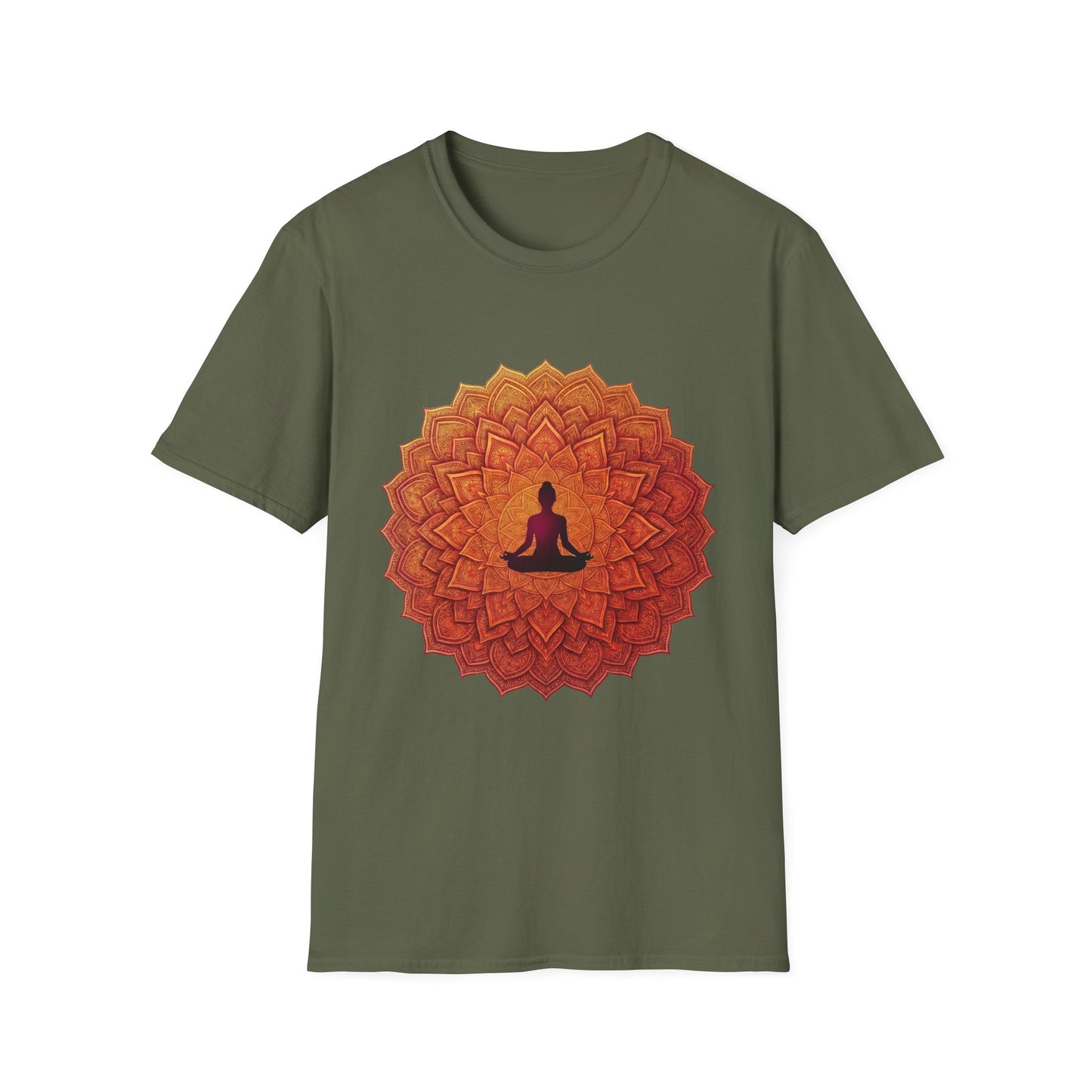 'Orange floral meditation' T-Shirt