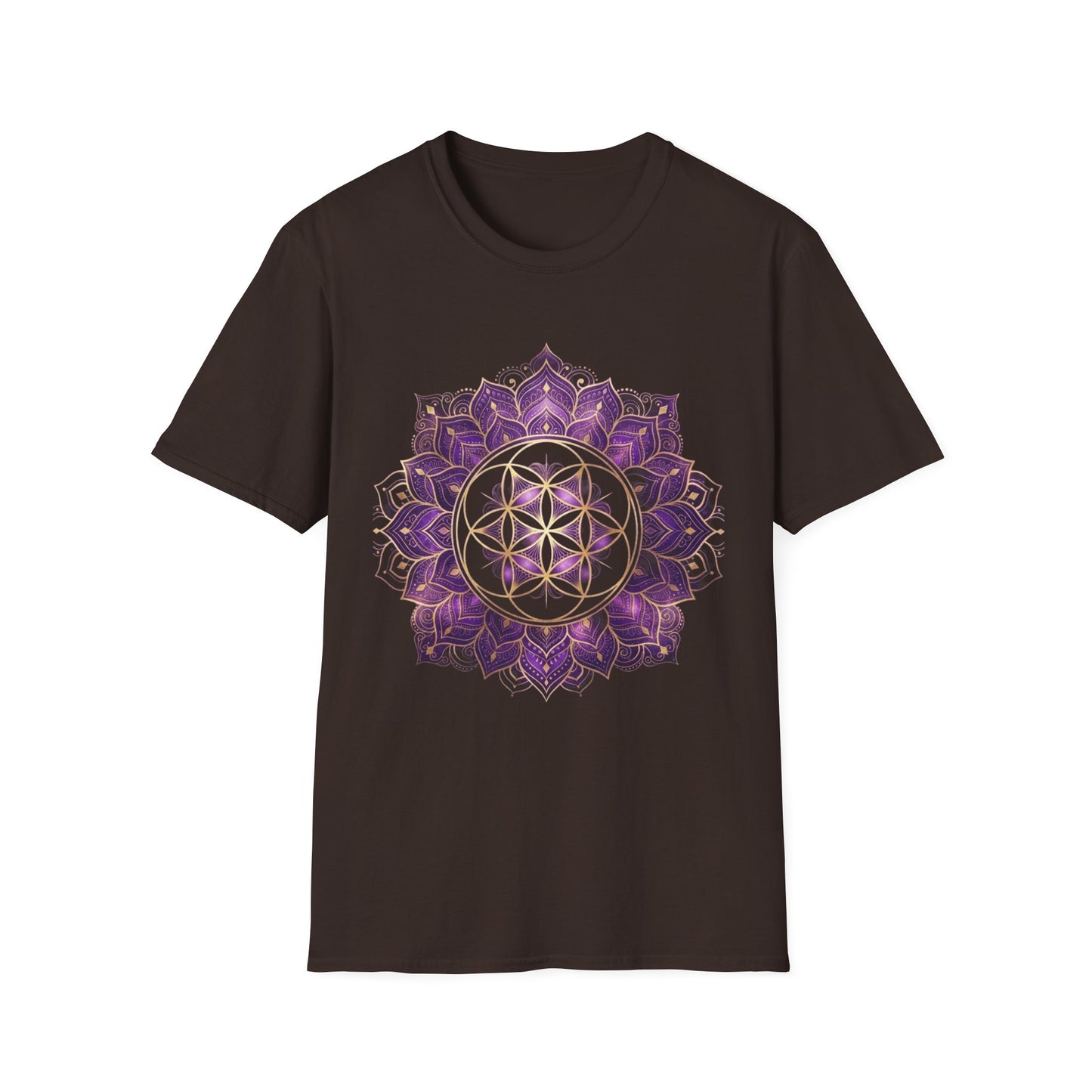 'Purple Flower of life Mandala' T-Shirt