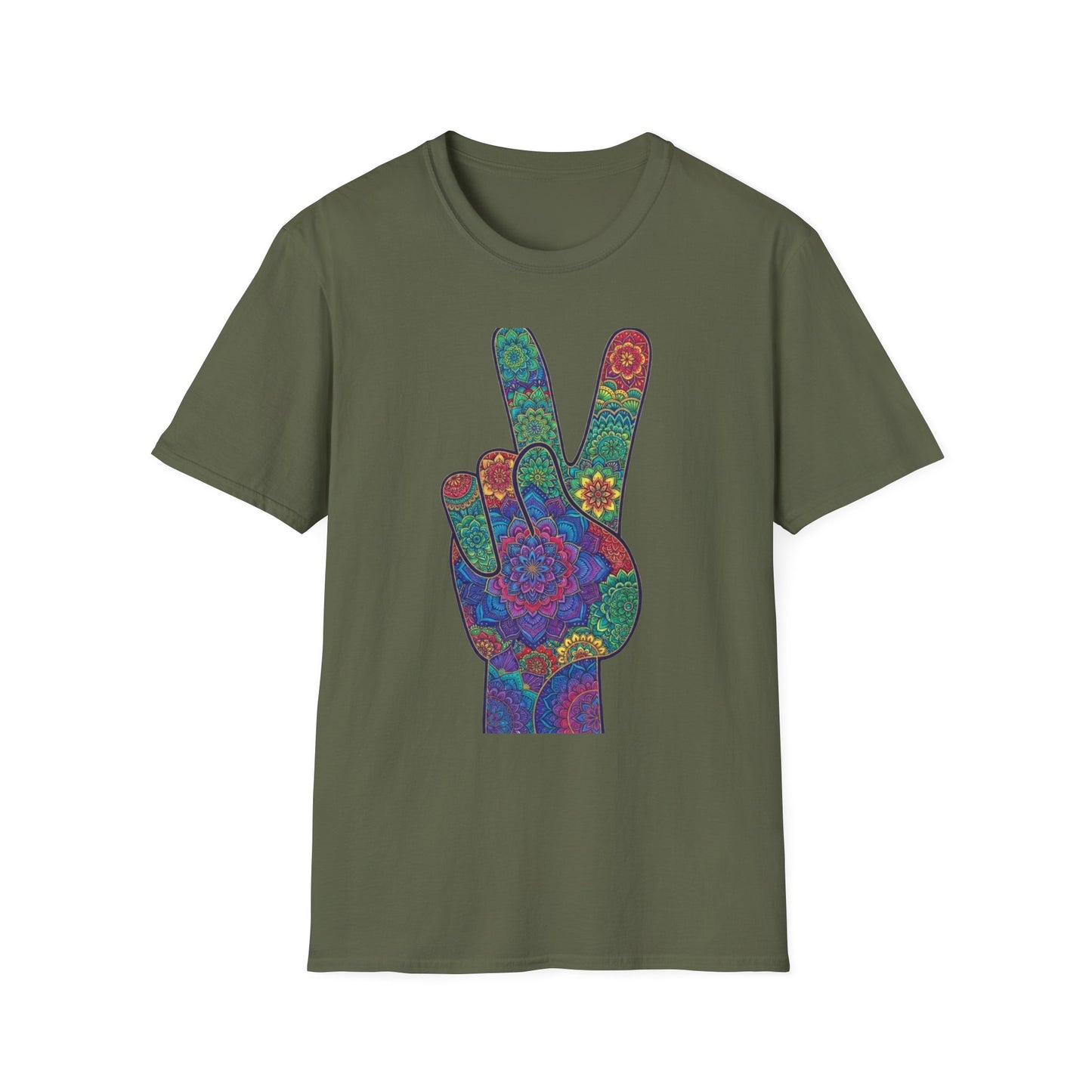 'Boho floral peace sign' T-Shirt