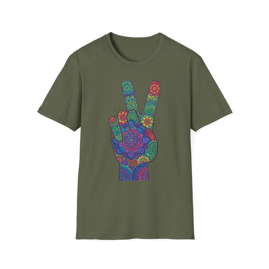 'Boho floral peace sign' T-Shirt