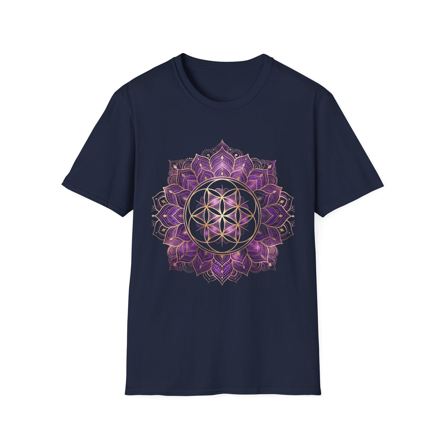 'Purple Flower of life Mandala' T-Shirt
