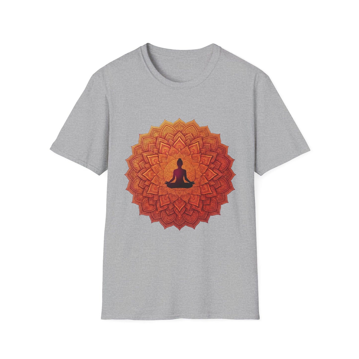 'Orange floral meditation' T-Shirt