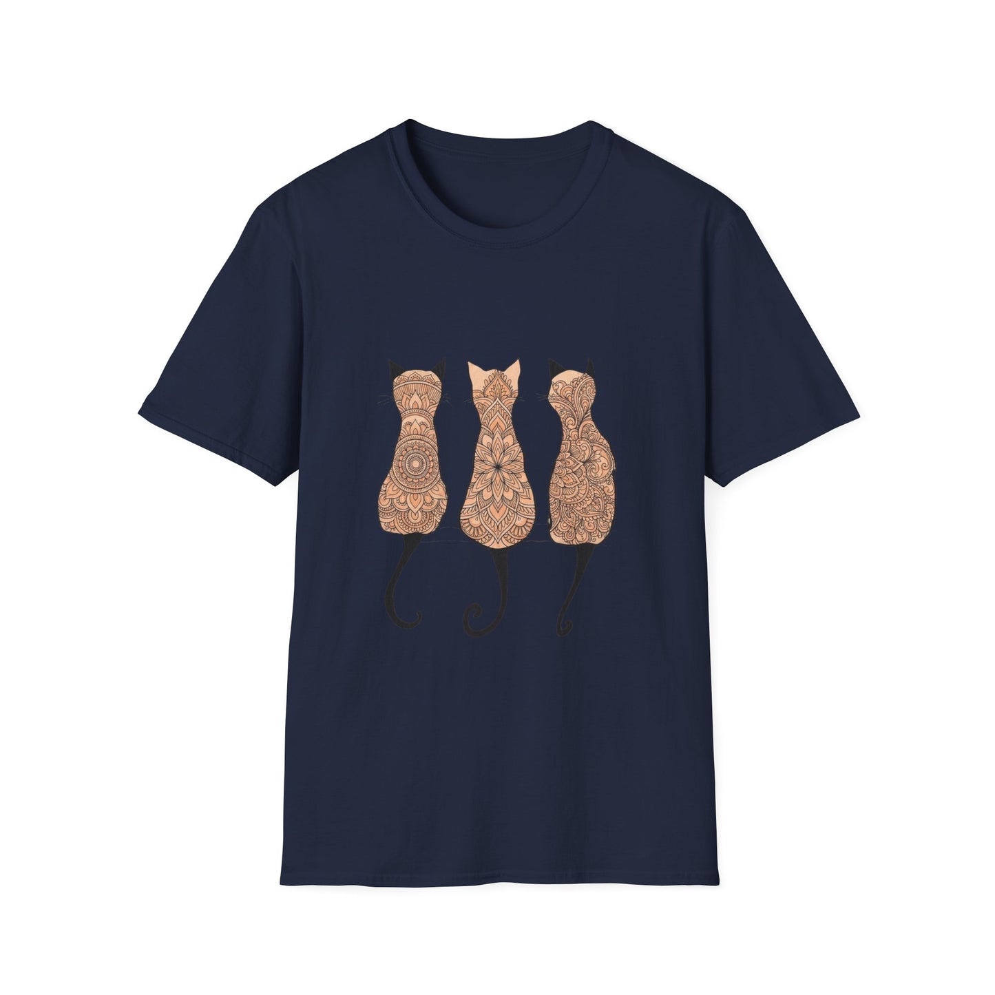 'Zen Floral Trio Cats' T-Shirt