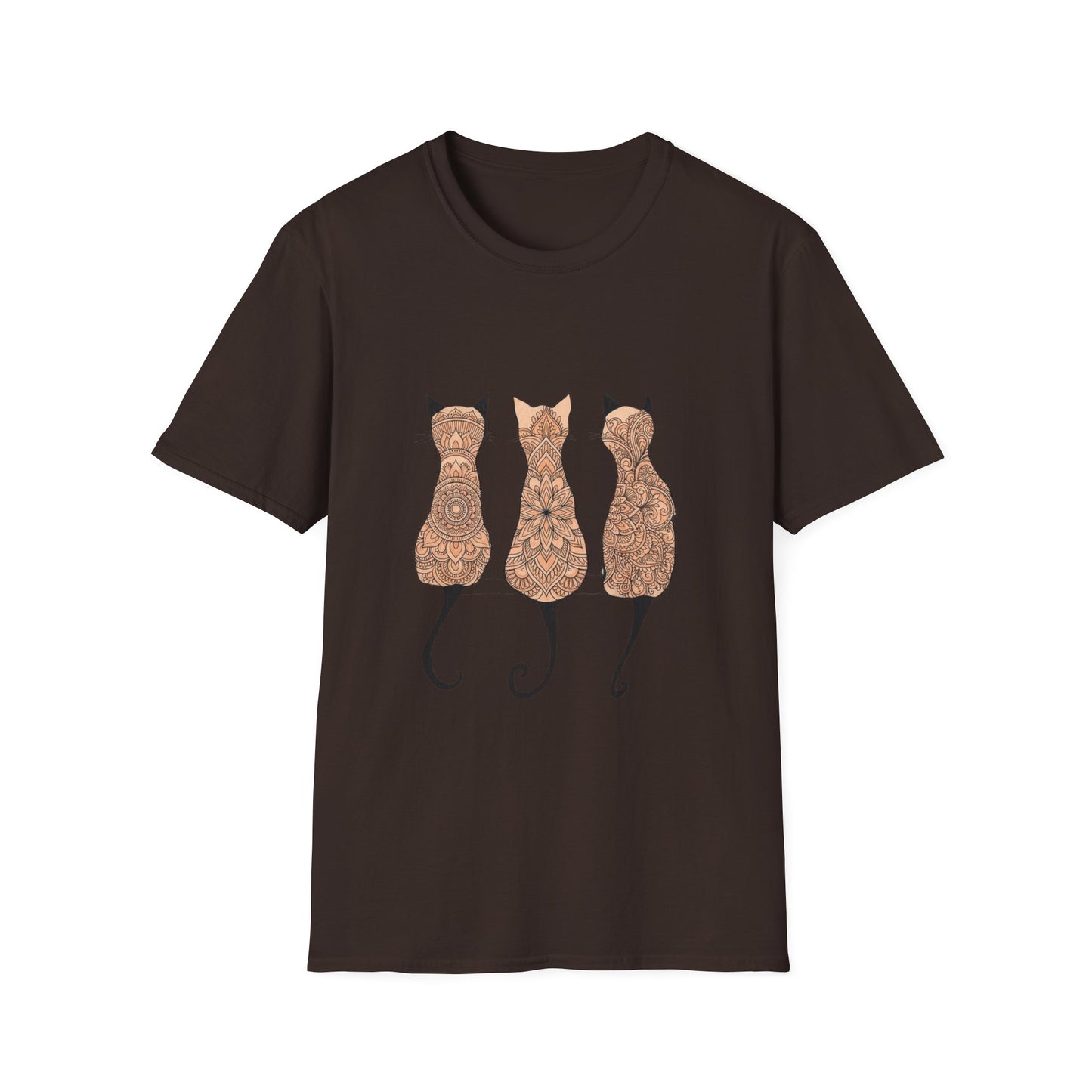 'Zen Floral Trio Cats' T-Shirt