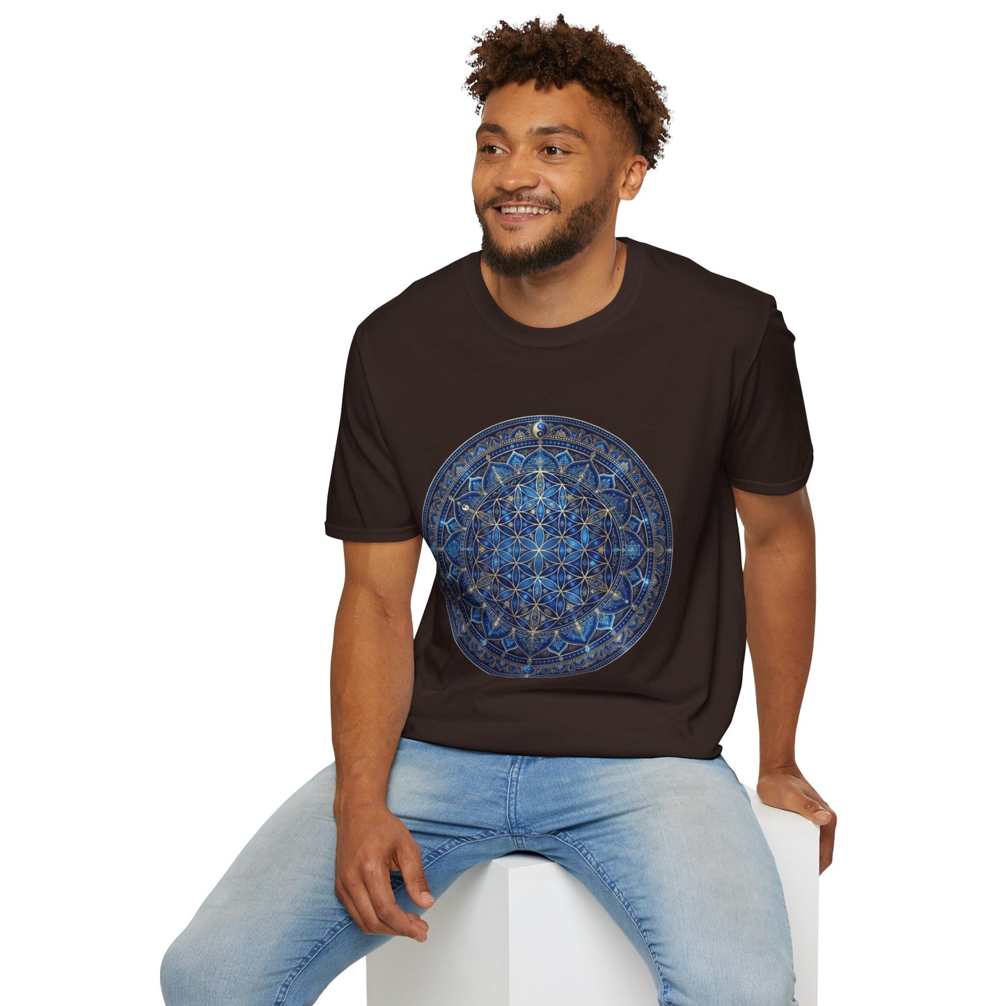 'Blue Flower of life Mandala' T-Shirt