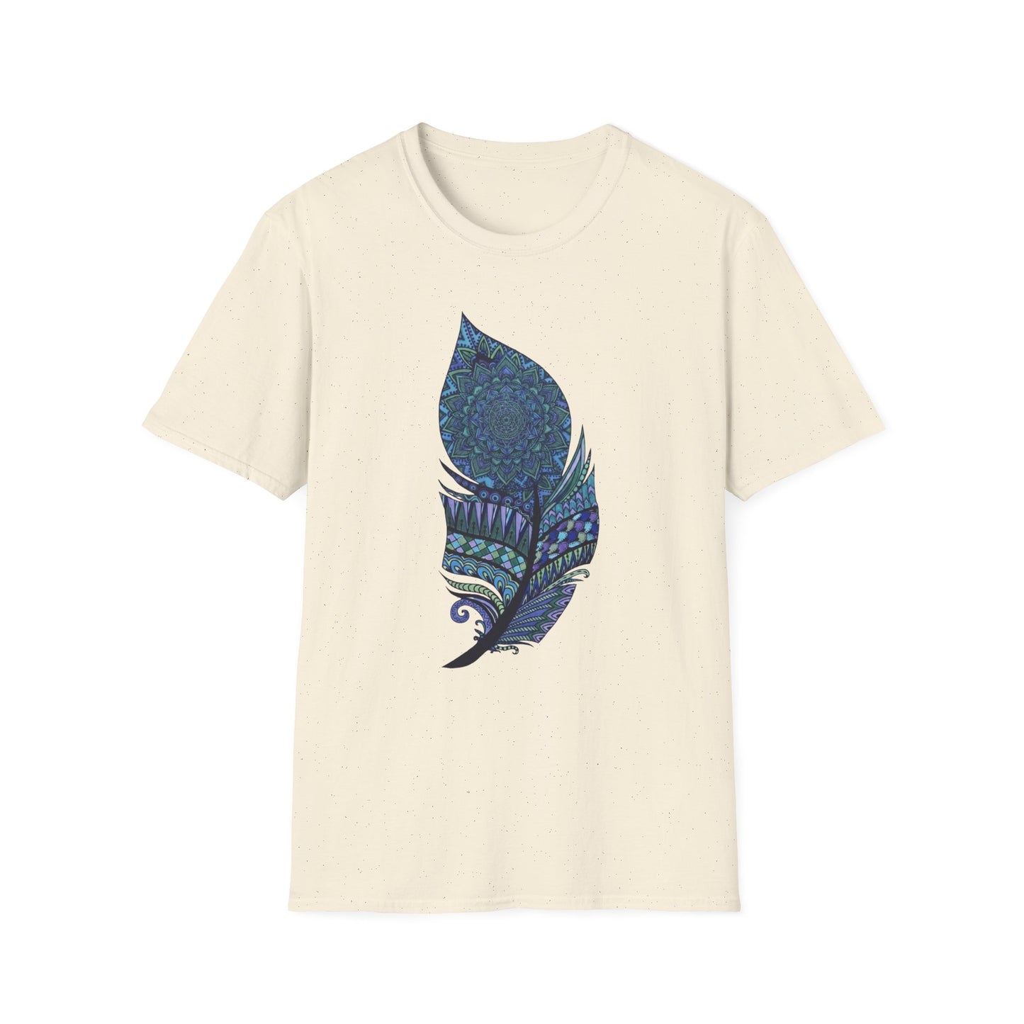 'Blue Mandala Feather' T-Shirt