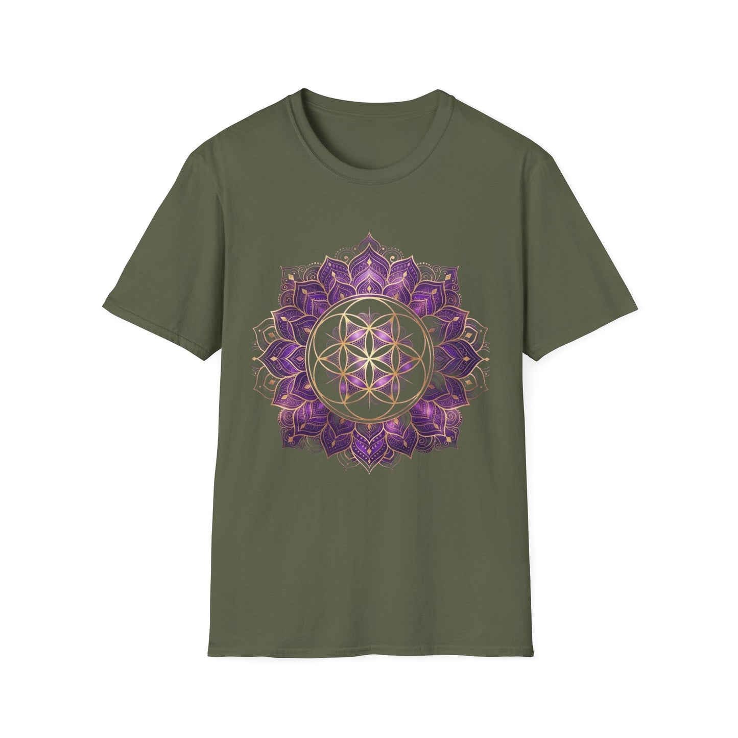 'Purple Flower of life Mandala' T-Shirt