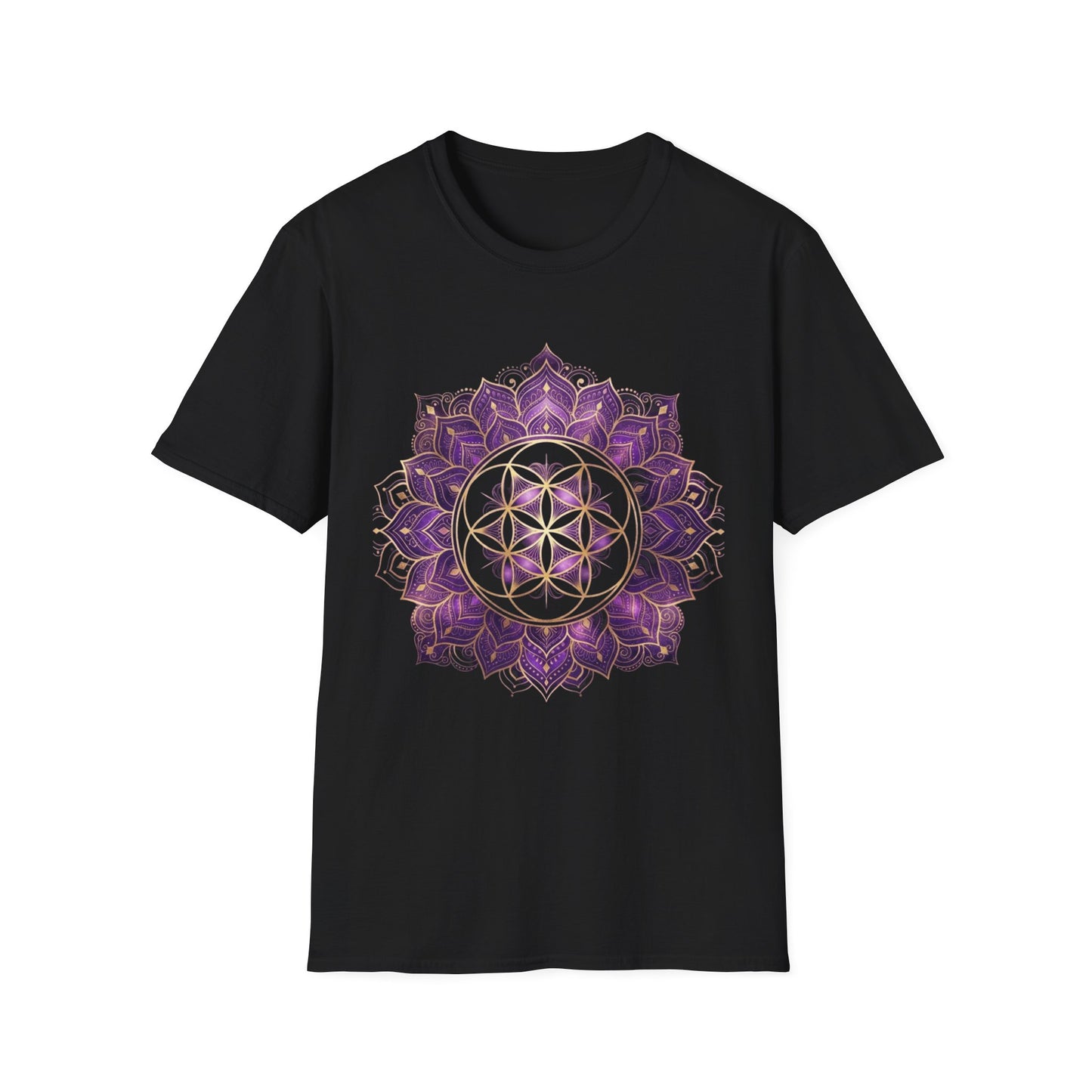 'Purple Flower of life Mandala' T-Shirt