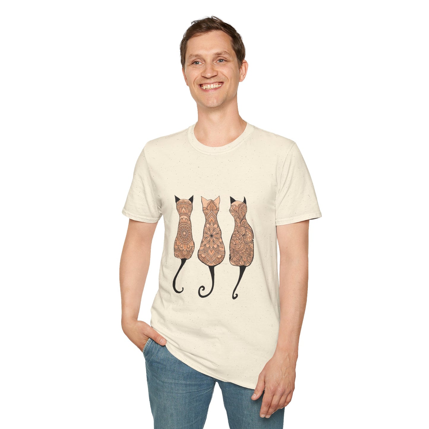 'Zen Floral Trio Cats' T-Shirt