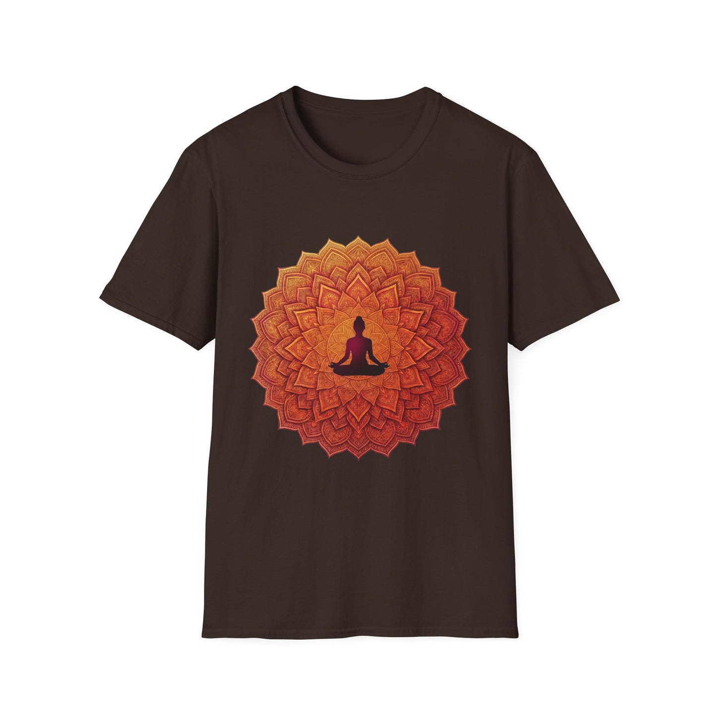 'Orange floral meditation' T-Shirt