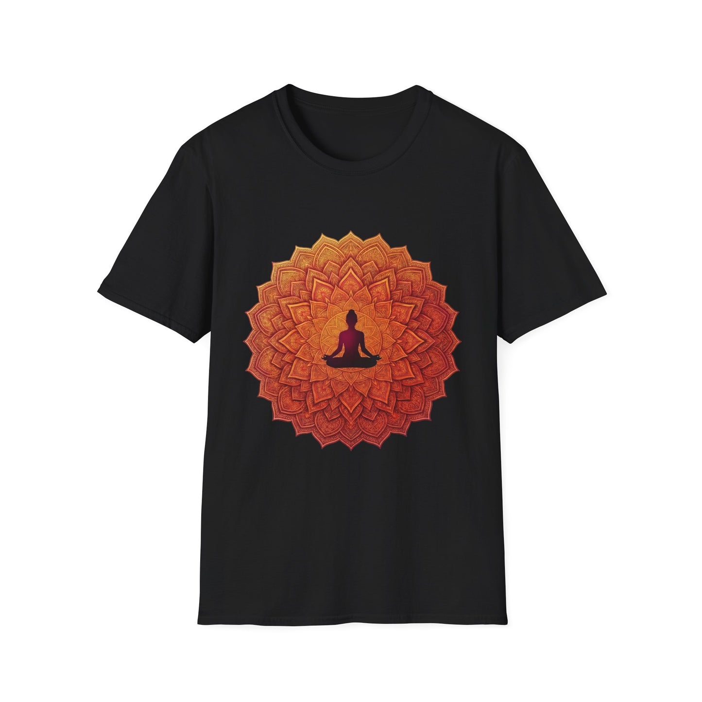 'Orange floral meditation' T-Shirt