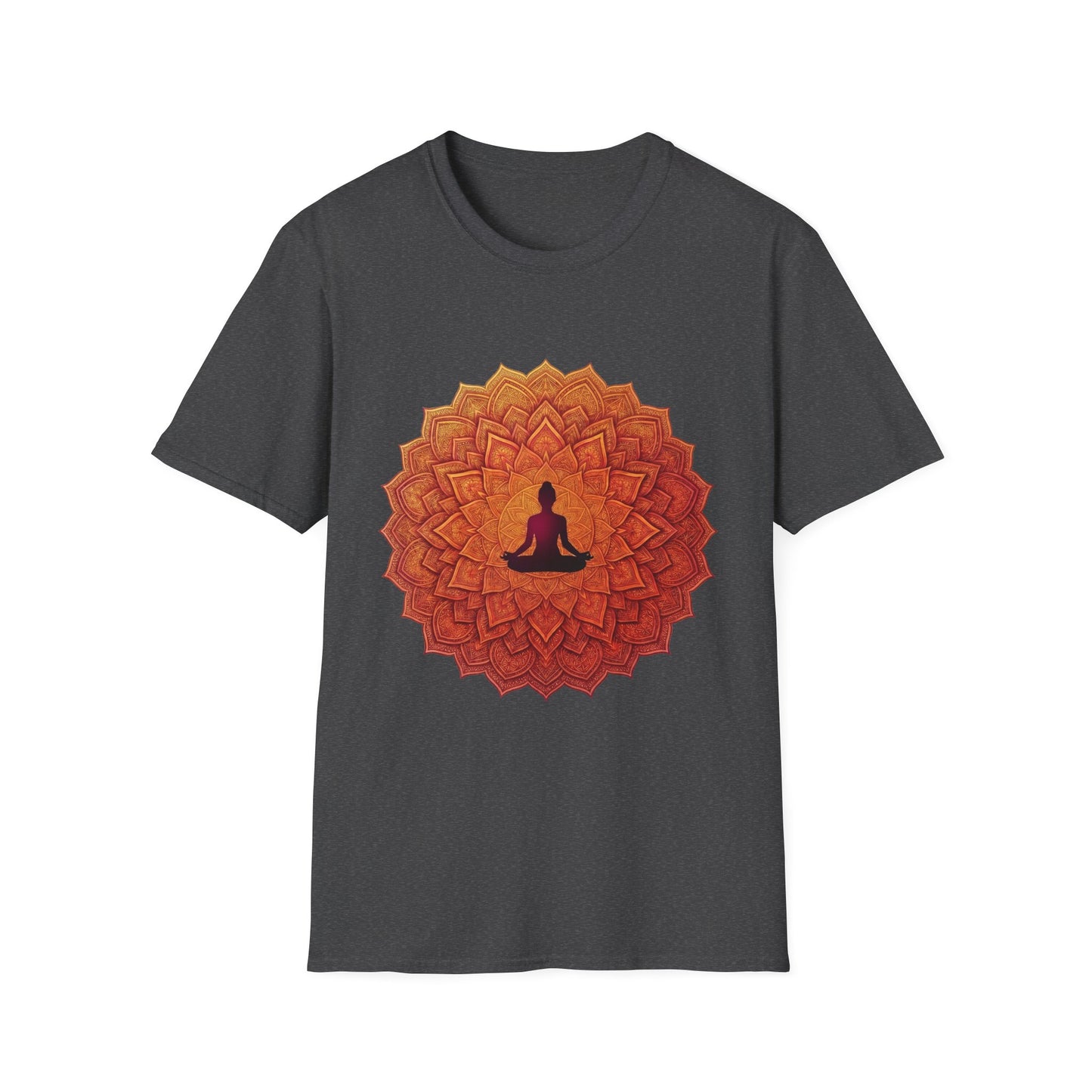 'Orange floral meditation' T-Shirt