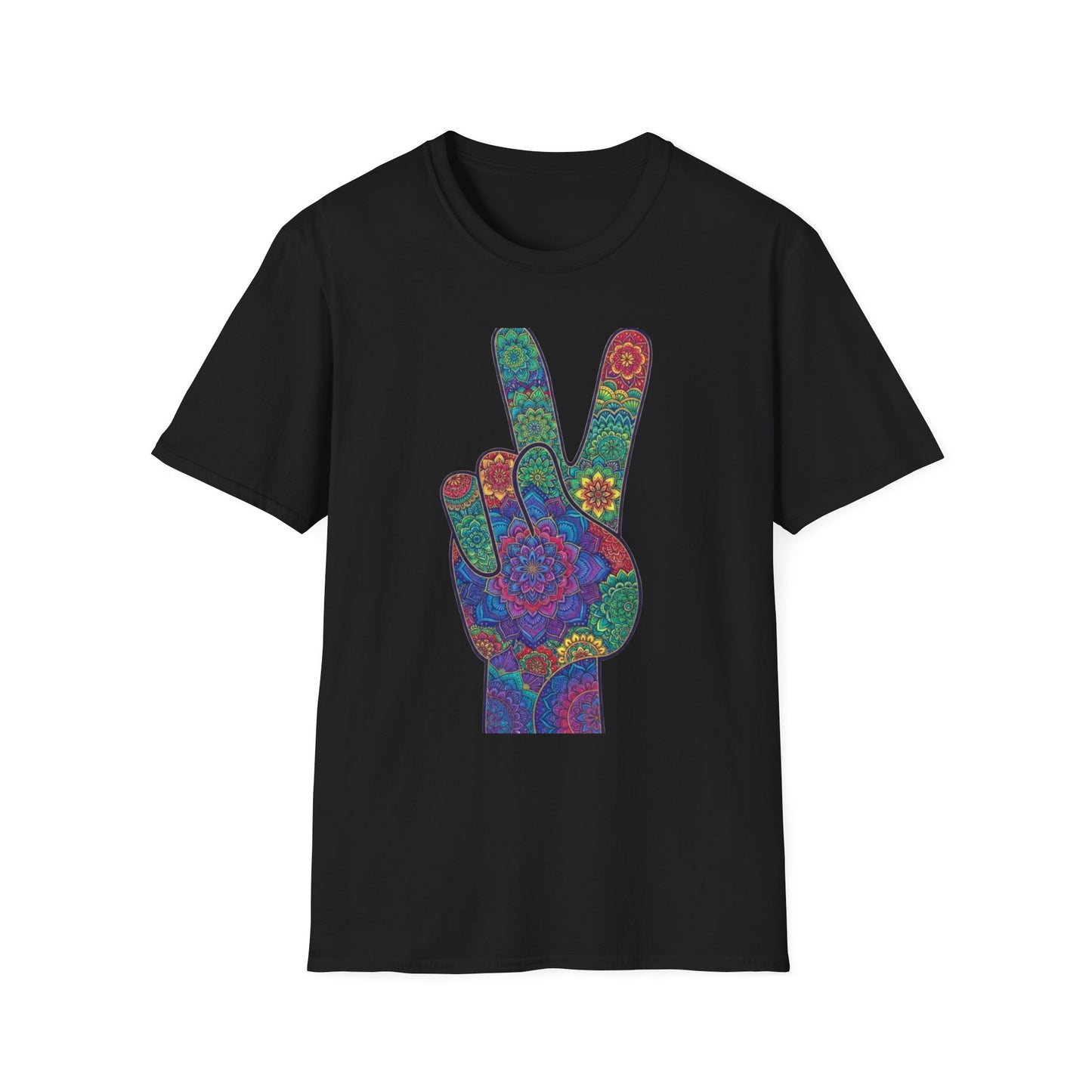 'Boho floral peace sign' T-Shirt