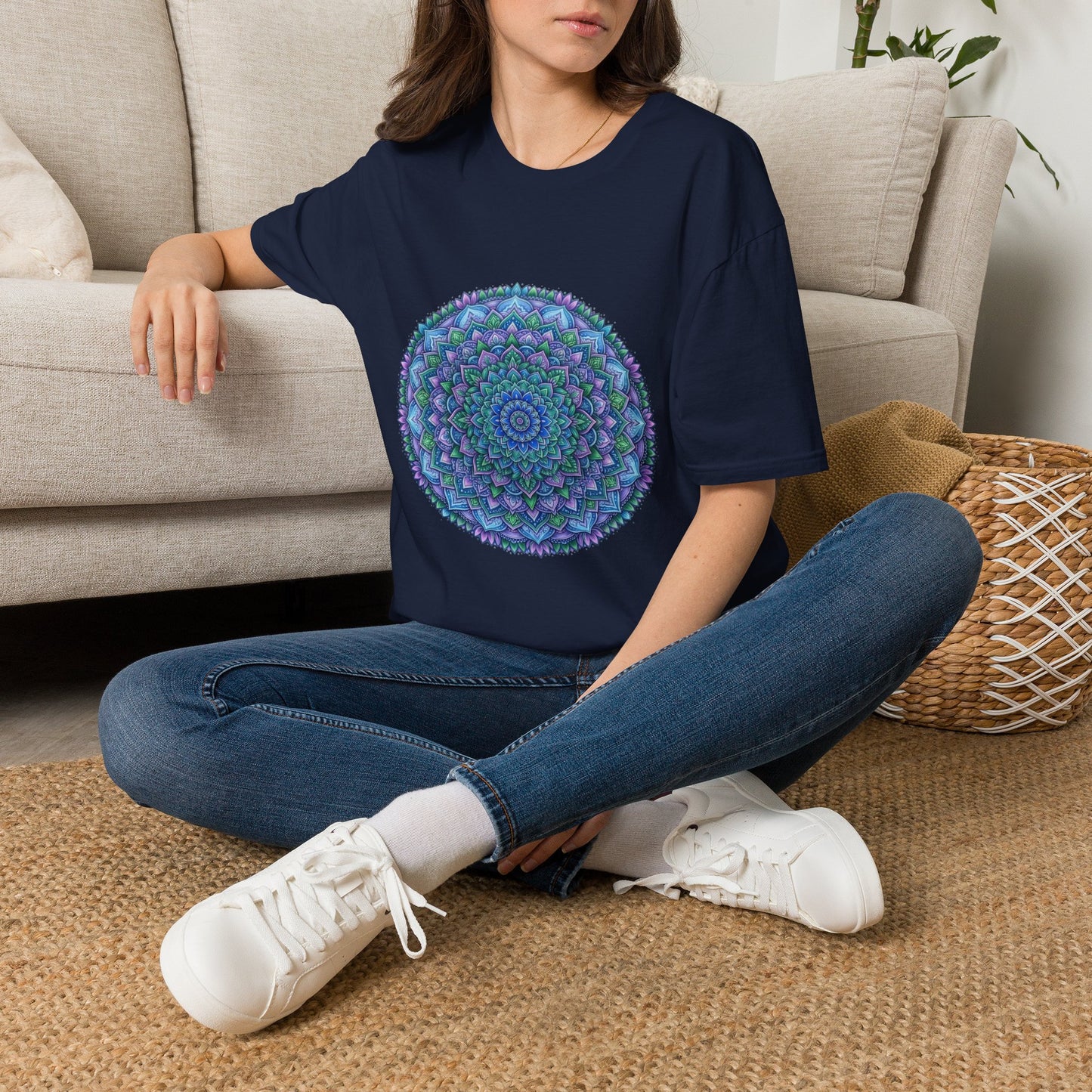 'Aqua floral print' T-Shirt
