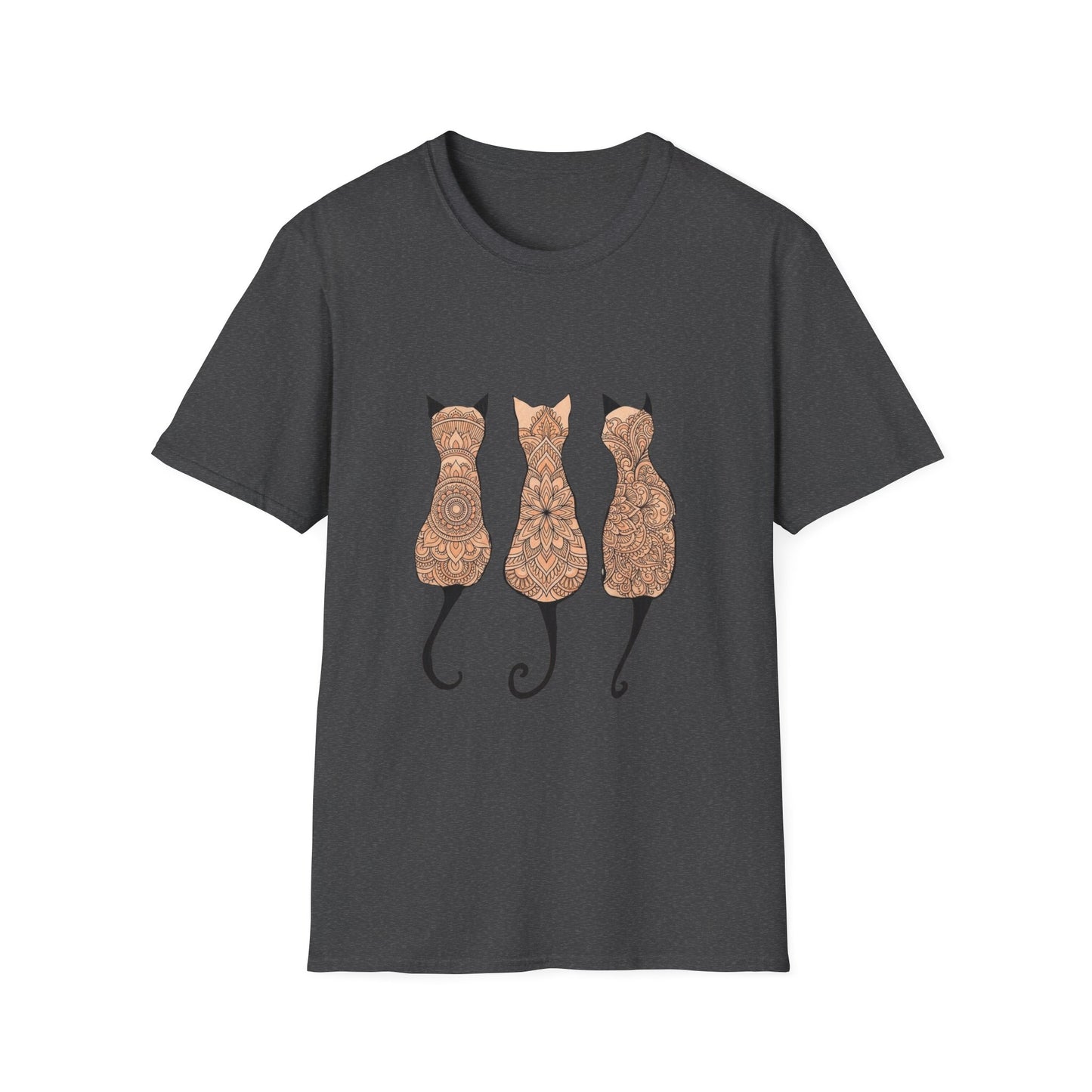 'Zen Floral Trio Cats' T-Shirt