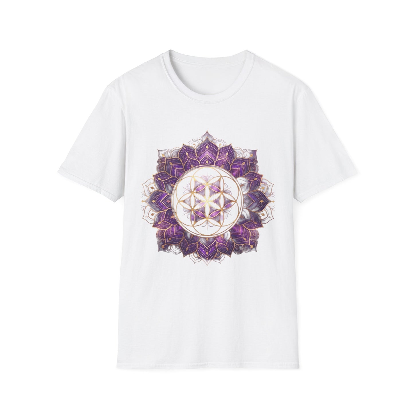 'Purple Flower of life Mandala' T-Shirt