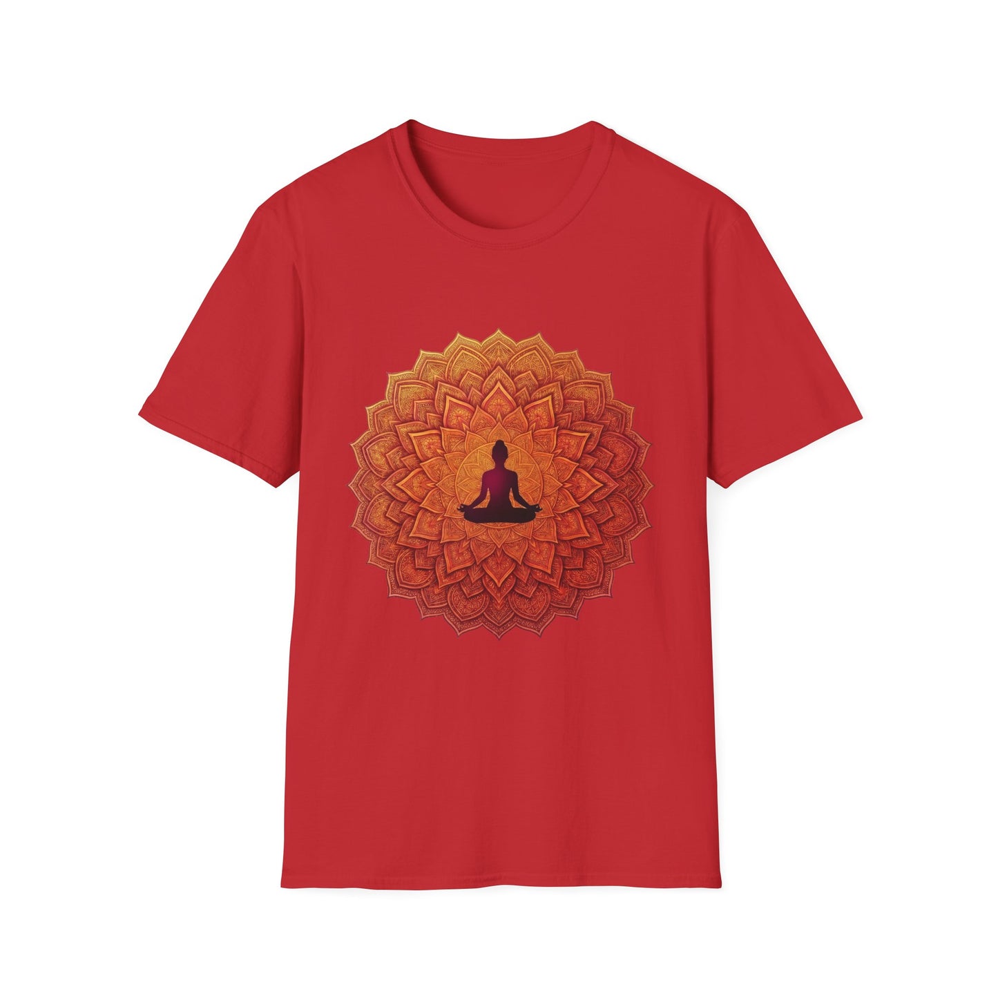 'Orange floral meditation' T-Shirt