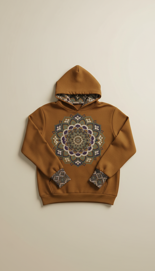 Mandala Fleece Hoodie Oversized